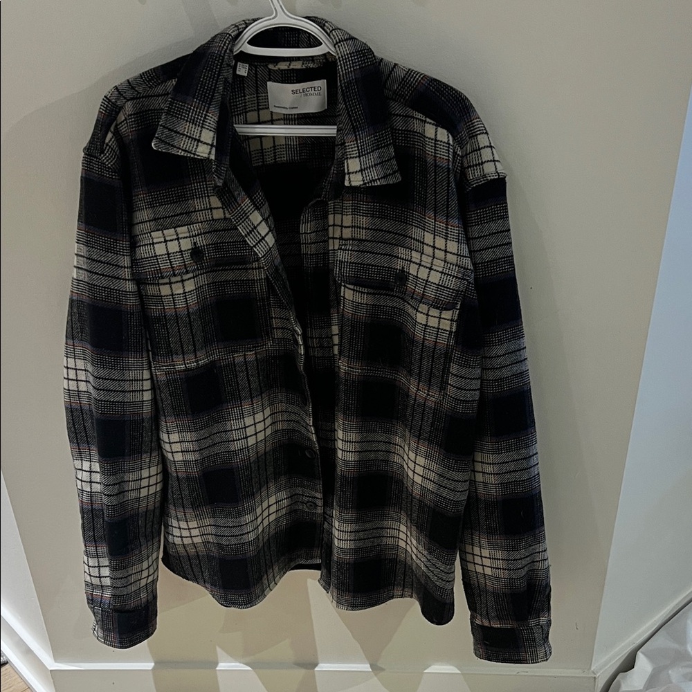 Black plaid Shirt Jacket